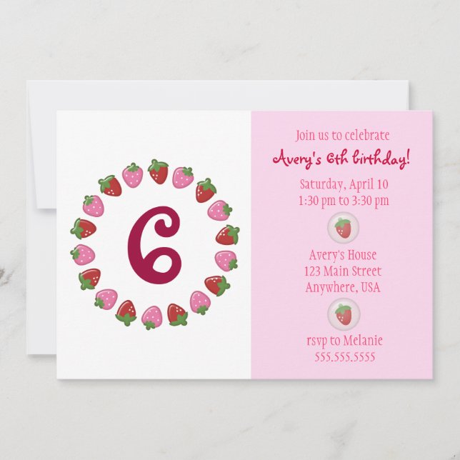 Strawberry Circle Invitation (Front)