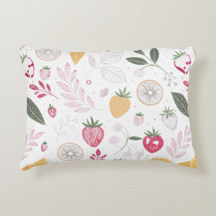 Strawberry Citrus Botanical Accent Pillow