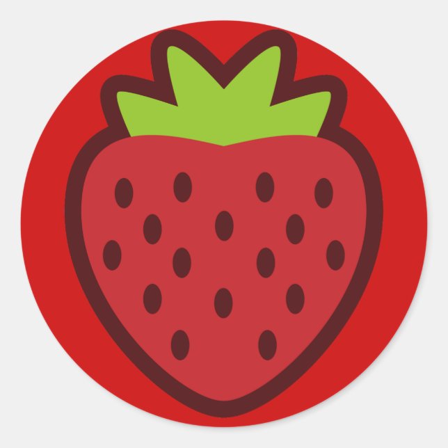 STRAWBERRY CLASSIC ROUND STICKER (Front)