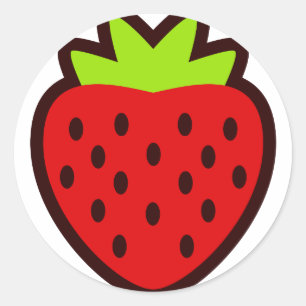 STRAWBERRY CLASSIC ROUND STICKER