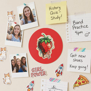Strawberry Classic Round Sticker