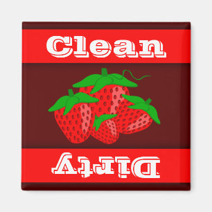 Strawberry Clean Dirty Indicator Dishwasher Magnet