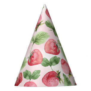 Strawberry Cone Paper Party Hat