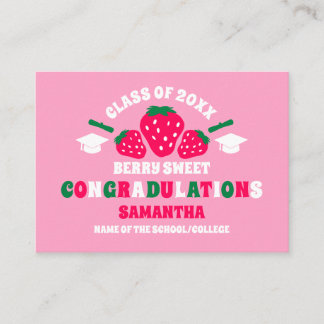 Strawberry Congratulations Graduate Name Calling Card
