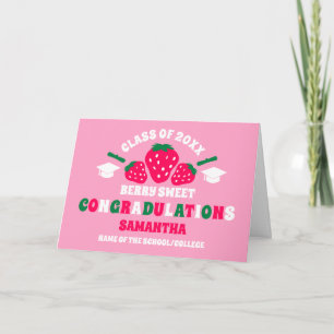 Strawberry Congratulations Graduate Name Card