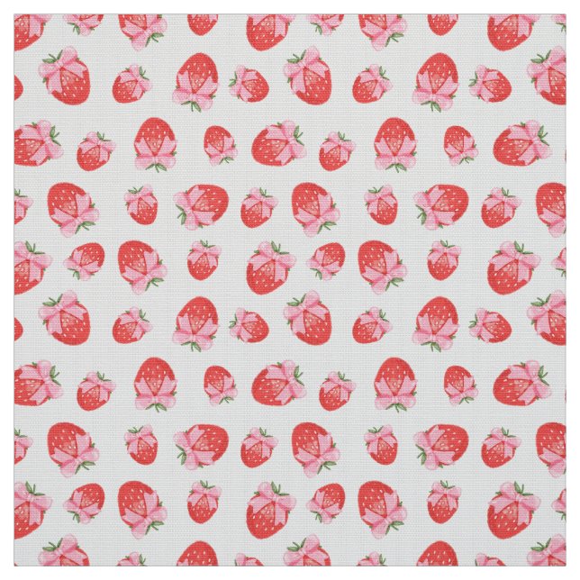 Strawberry Coquette Print Fabric (Swatch)