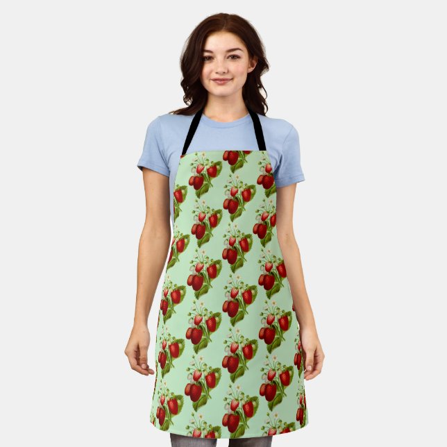 Strawberry Country Kitchen Apron (Worn)