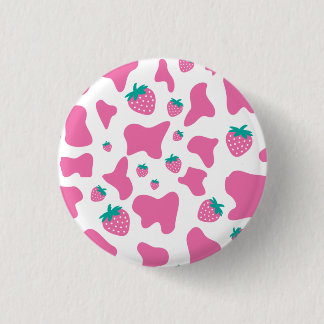 Strawberry Cow 1 Inch Round Button