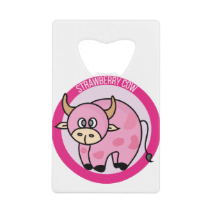 Strawberry Cow Costume Cute Design Ideas Cartoon Credit Card Bottle Opener