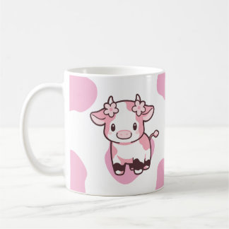 Strawberry Cow Cute Pink Mug with Name