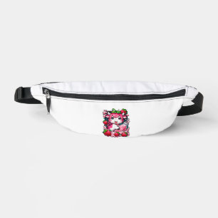 Strawberry Cow Kawaii Anime Strawberry Milk  Fanny Pack