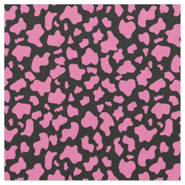 Strawberry Cow print, custom background and size Fabric (Close Up)