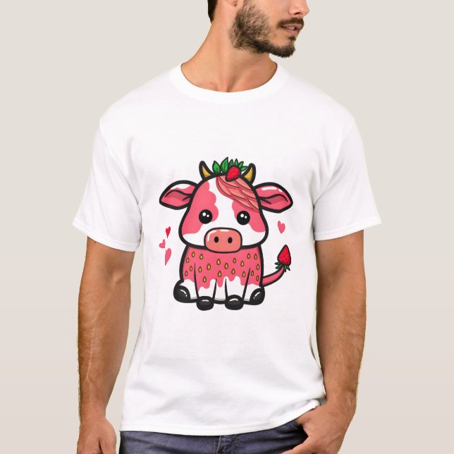 Strawberry Cow  T-Shirt (Front)