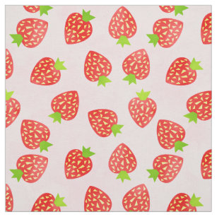 Strawberry Cream Fruit Pattern Pretty Fabric