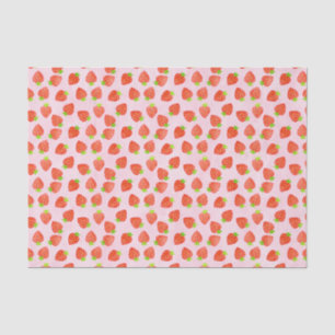 Strawberry Cream Pattern Pretty Pink Red Fruit Tissue Paper