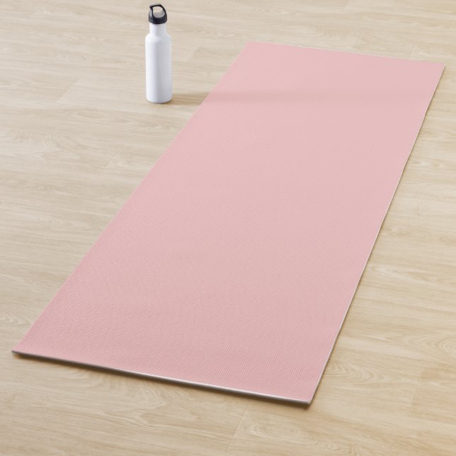 Strawberry Cream Solid Colour Print, Pastel Pink Yoga Mat (In Situ)