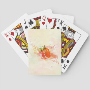 Strawberry Cream Splash! Watercolor Playing Cards