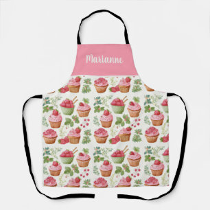 Strawberry Cupcake Apron Custom Name