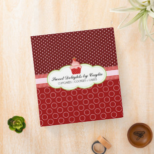 Strawberry Cupcake Bakery 1 Inch Binder