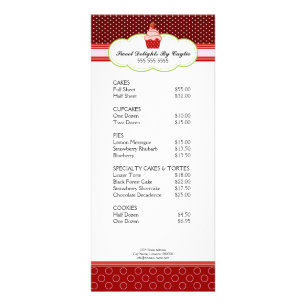 Strawberry Cupcake Bakery Rack Card