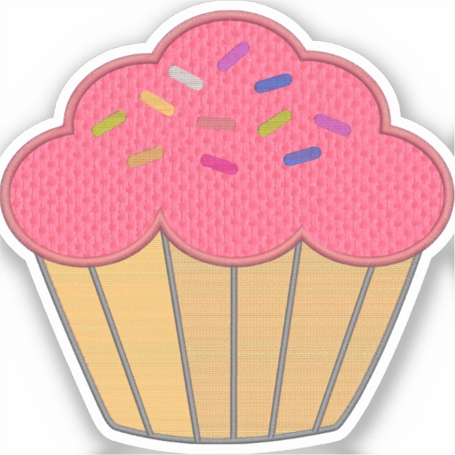 Strawberry Cupcake Embroidery Print (Front)