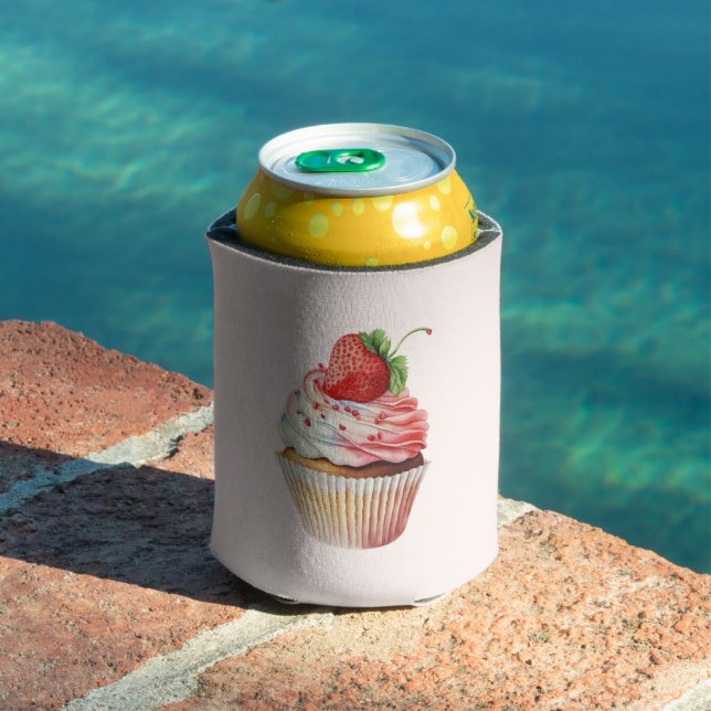 Strawberry Cupcake Sweet Dessert Can Cooler (In Situ Pool)