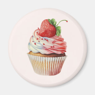 Strawberry Cupcake Sweet Dessert Magnet