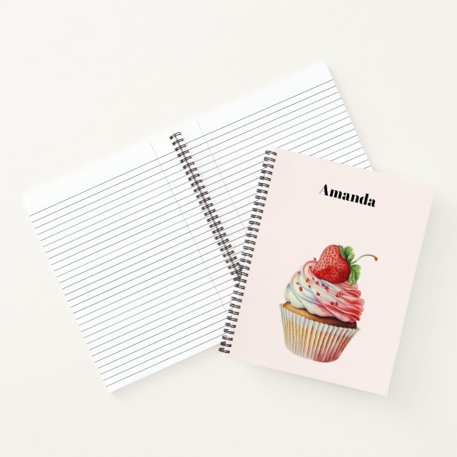 Strawberry Cupcake Sweet Dessert Notebook (Inside)