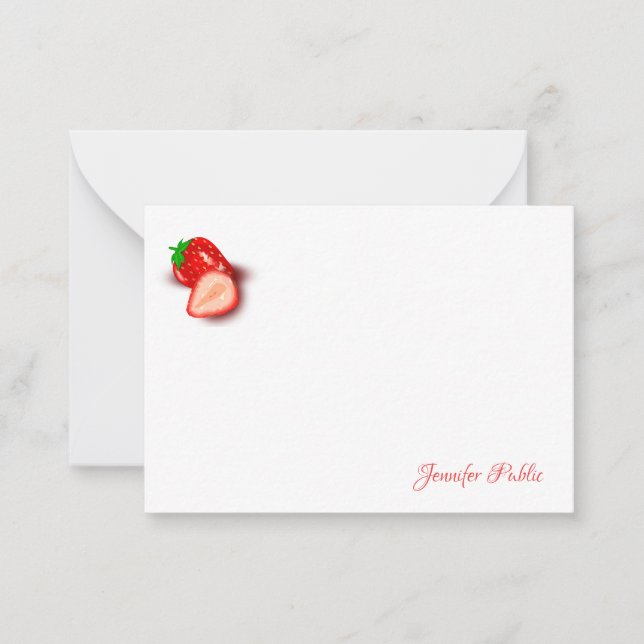 Strawberry Custom Hand Script Monogram Template (Front)