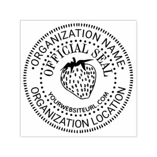 Strawberry Custom Official Seal Name Loc URL Self-inking Stamp