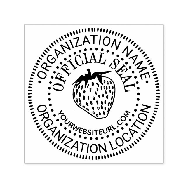 Strawberry Custom Official Seal Name Loc URL Self-inking Stamp (Design)