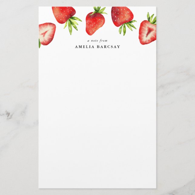Strawberry Custom Stationery (Front)