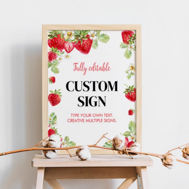 Strawberry Custom Table Sign Berry Sweet (Creator Uploaded)