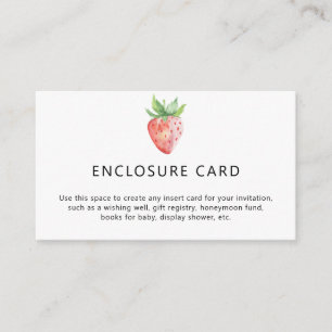 Strawberry - Custom Text Enclosure Card