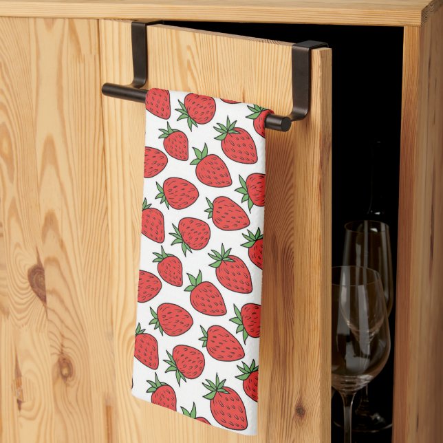 Strawberry | Cute Fruit-Themed Kitchen Decor Towel (Thirds Fold)