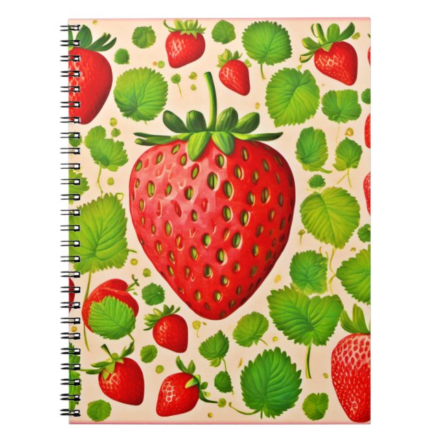 Strawberry Dadaist Artwork Notebook (Front)