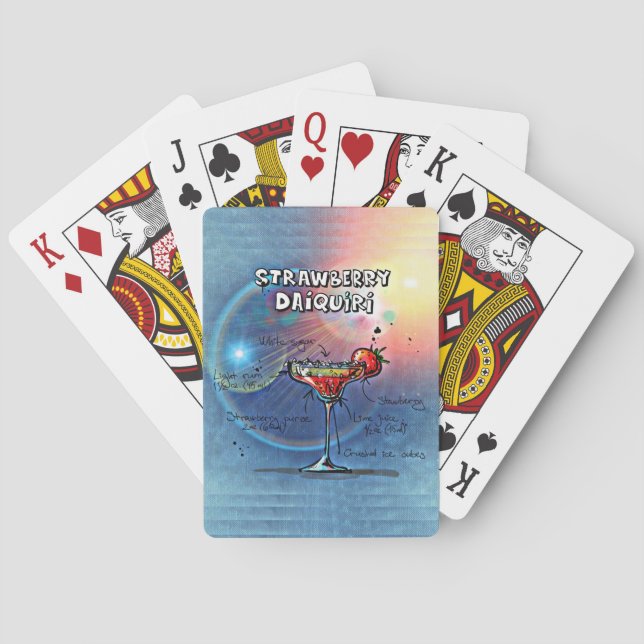 Strawberry Daiquiri (#10 of 12 Drink Recipe Sets)  Playing Cards (Back)