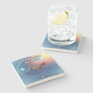 Strawberry Daiquiri (#10 of 12 Drink Recipe Sets)  Stone Coaster