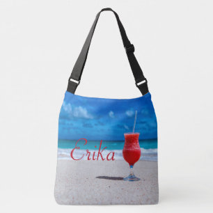Strawberry Daiquiri Caribbean Beach Personalized Crossbody Bag