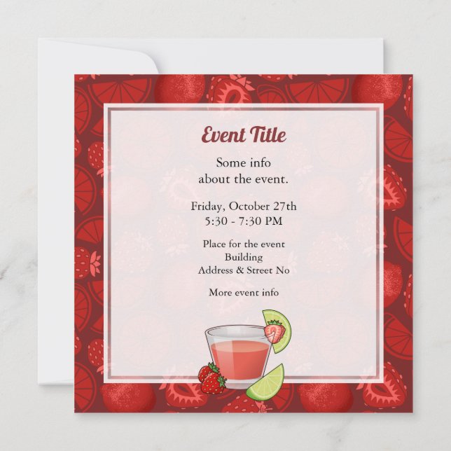 Strawberry Daiquiri Invitation (Back)