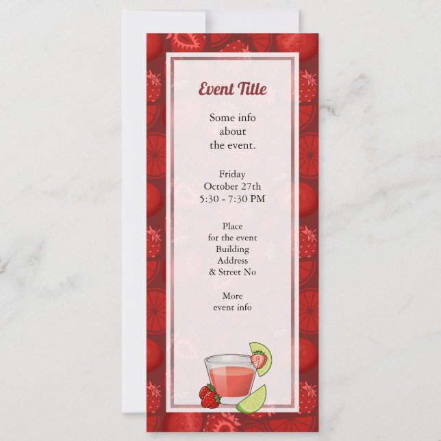 Strawberry Daiquiri Invitation (Back)