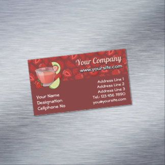 Strawberry Daiquiri Magnetic Business Card