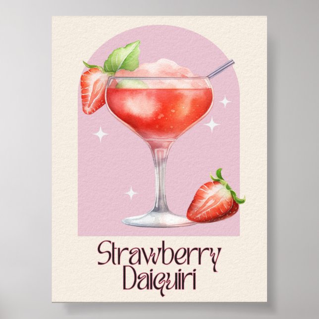 Strawberry Daiquiri | Poster du décor de bar (Devant)