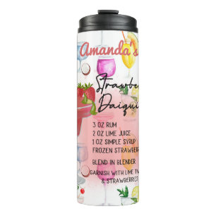 Strawberry Daiquiri Recipe Personalized  Thermal Tumbler