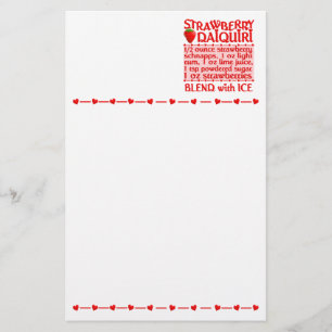 Strawberry Daiquiri stationary, customize Stationery