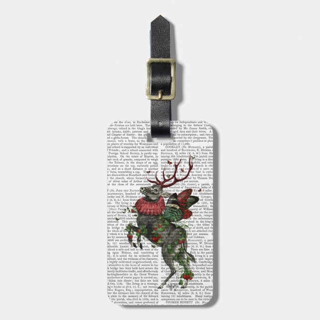 Strawberry Deer Luggage Tag (Front Vertical)