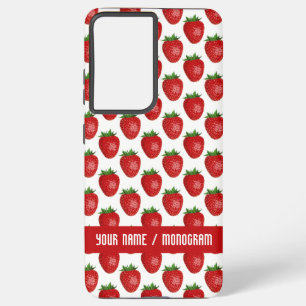 Strawberry Delight Monogram Samsung Galaxy Case