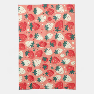 Strawberry Delight Pattern Kitchen Towel