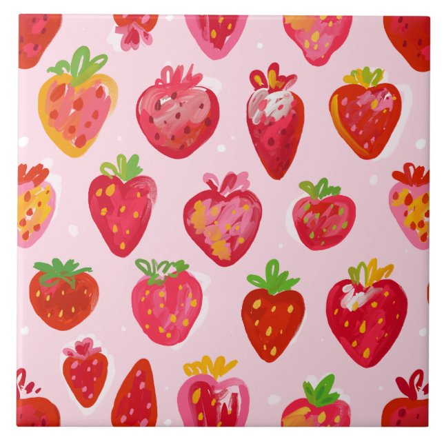 Strawberry Delight Pattern Tile (Front)