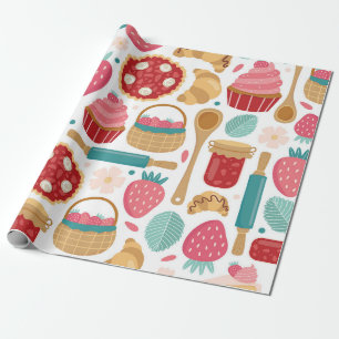 Strawberry Delight Pattern Wrapping Paper